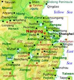 Bild:Nanjing Area - Unteres Yangtse-Tal und Ostchina-Karte.jpg