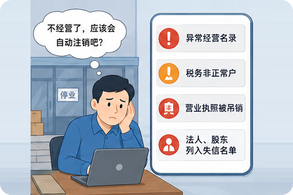 公司不经营了，会自动注销？