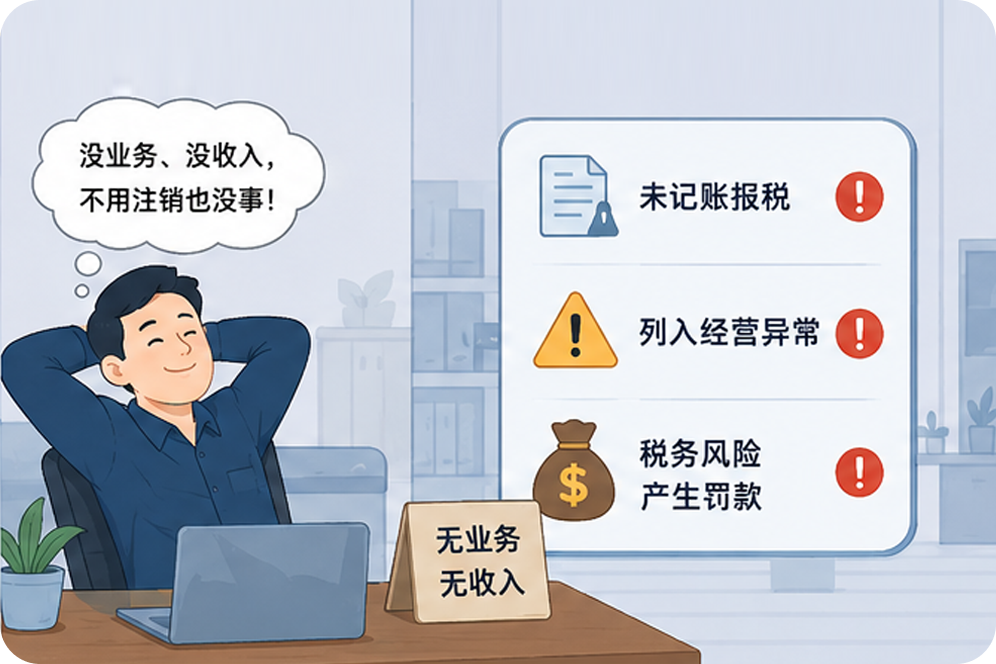 公司没有业务、没有收入，就不用注销？